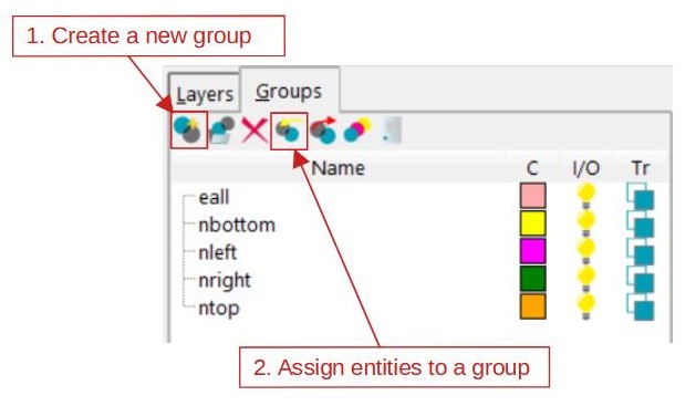 Creation of groups