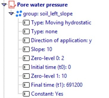 Material subsoil parameters 1